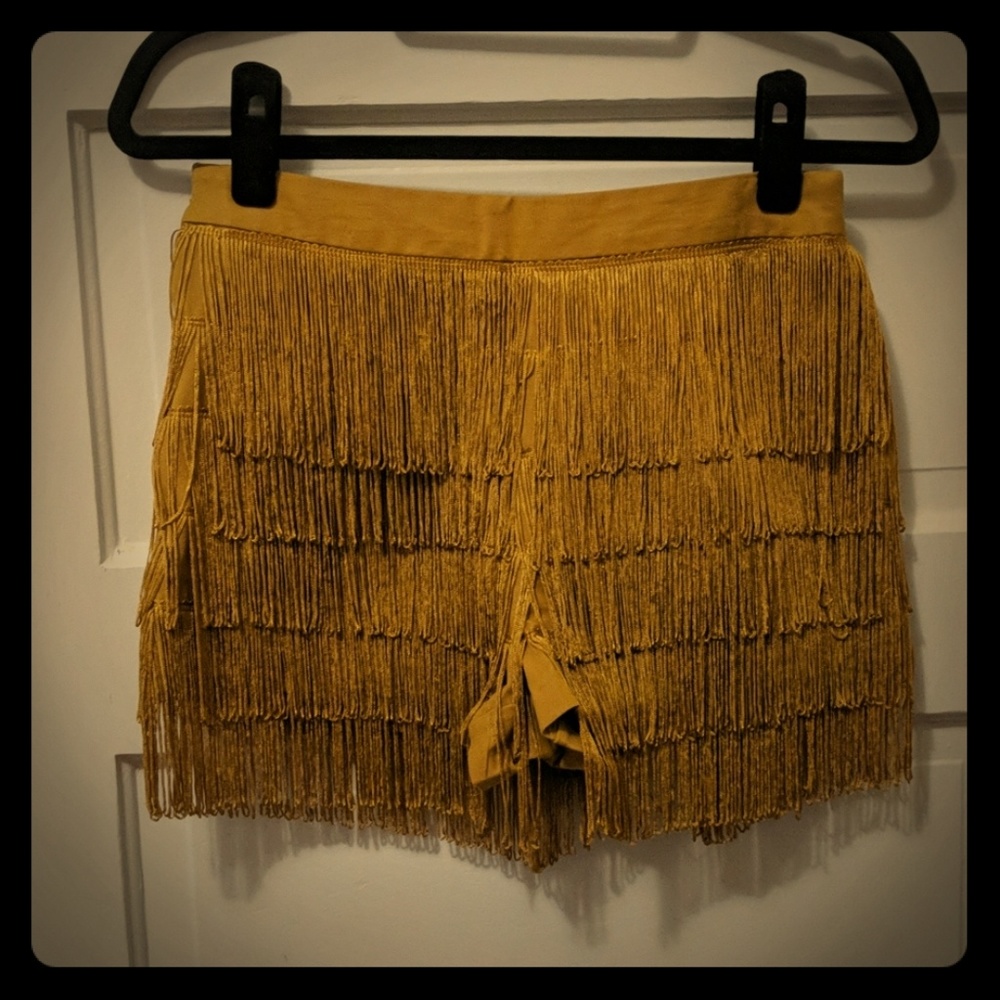 Gold Fringe Shorts